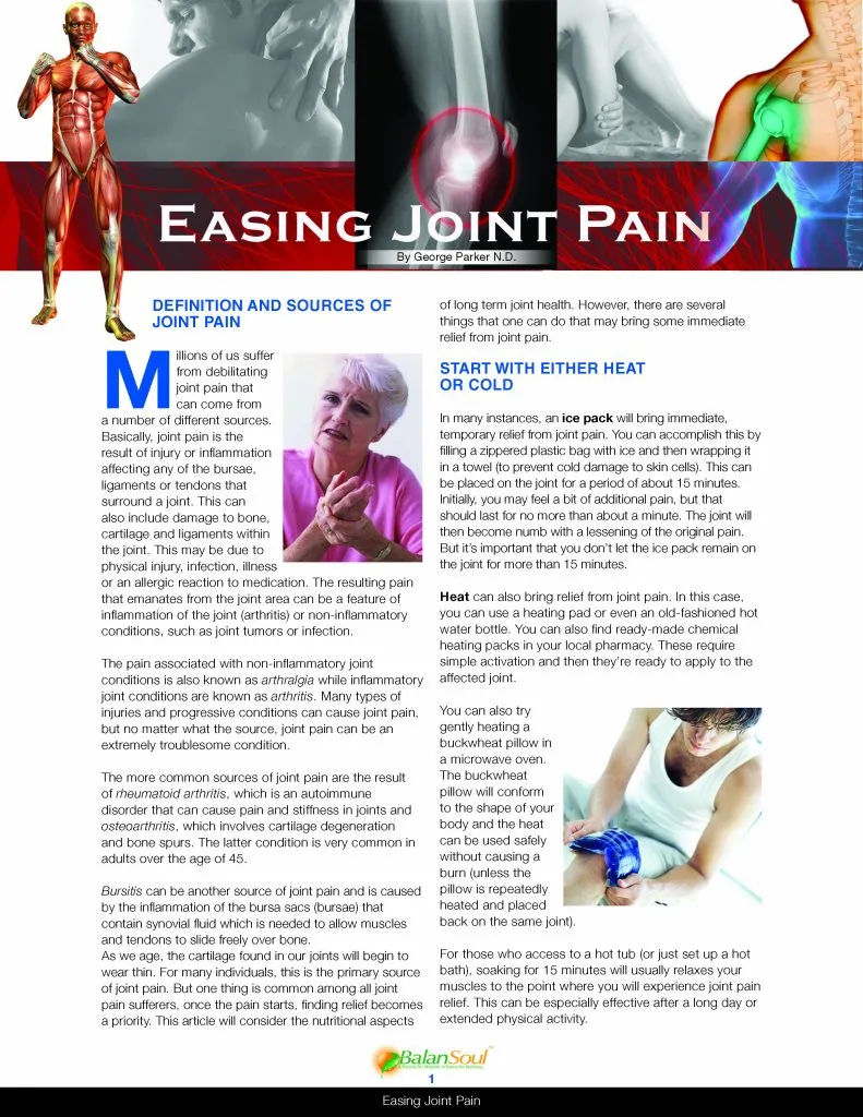 easing joint pain