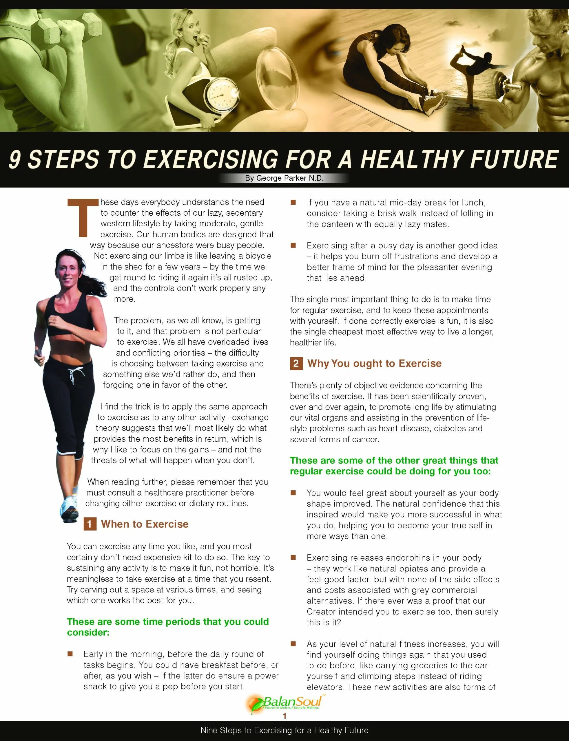 nine steps to exercising
